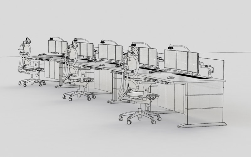 安防監控中心調度臺結構圖