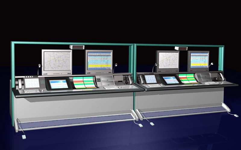機場指揮中心控制臺效果展示圖